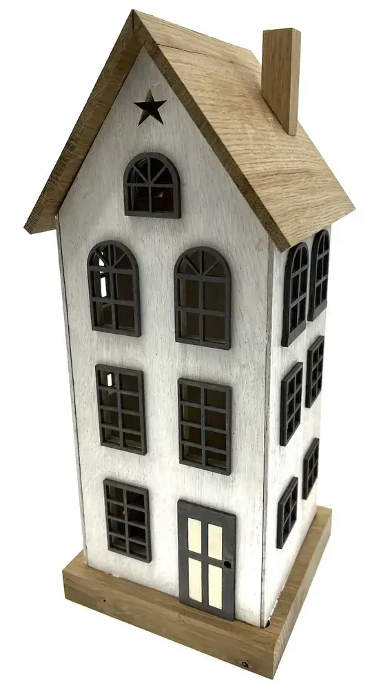 Svítící dřevěný domeček